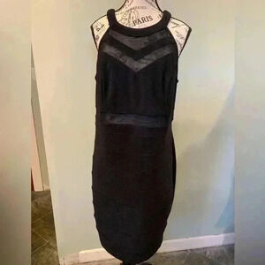 Emerald Sundae Junior Women’s 2X Sleeveless Sexy Black Evening Dress